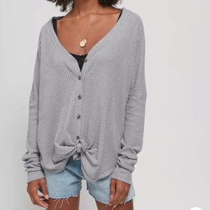 urban oversized thermal button up